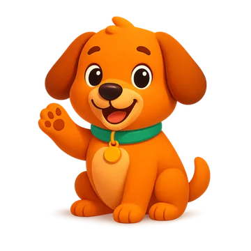 Mascote do Cão360 acenando
